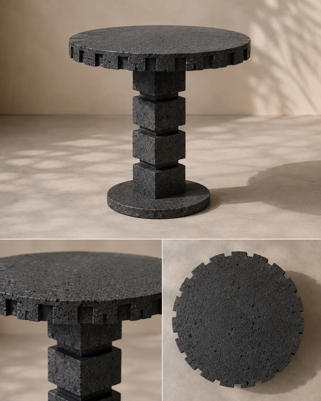 Mesa lateral Goyo en acabado oscuro