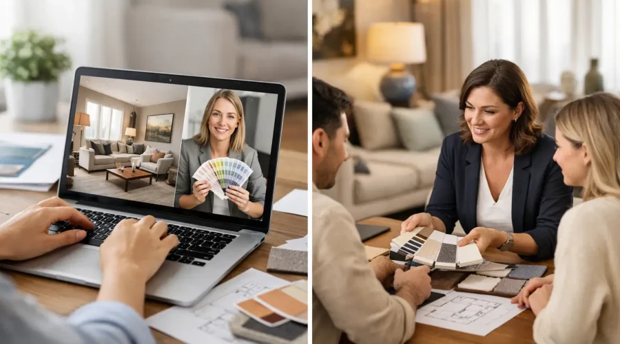 Diseño interior online vs presencial: cuál elegir